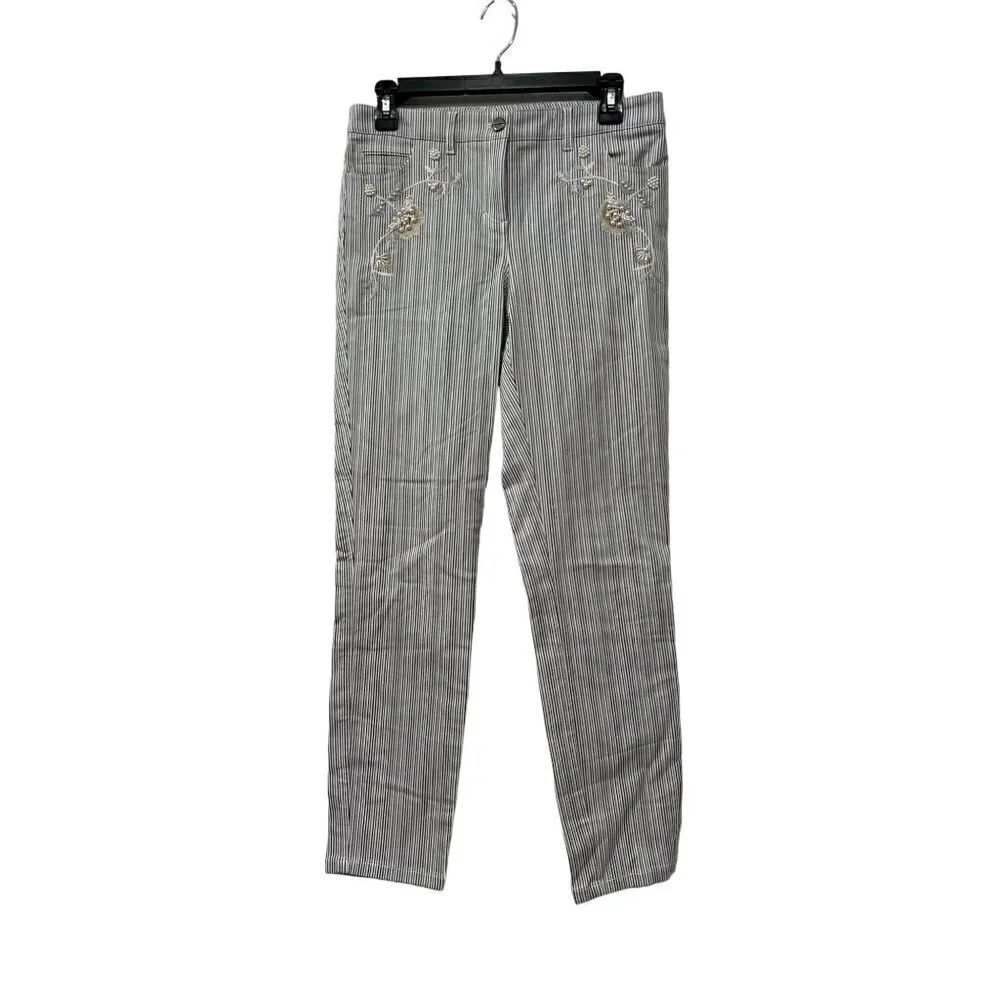 PER SE by Carlisle Stephanie Pants embellished Striped *No Size Label*